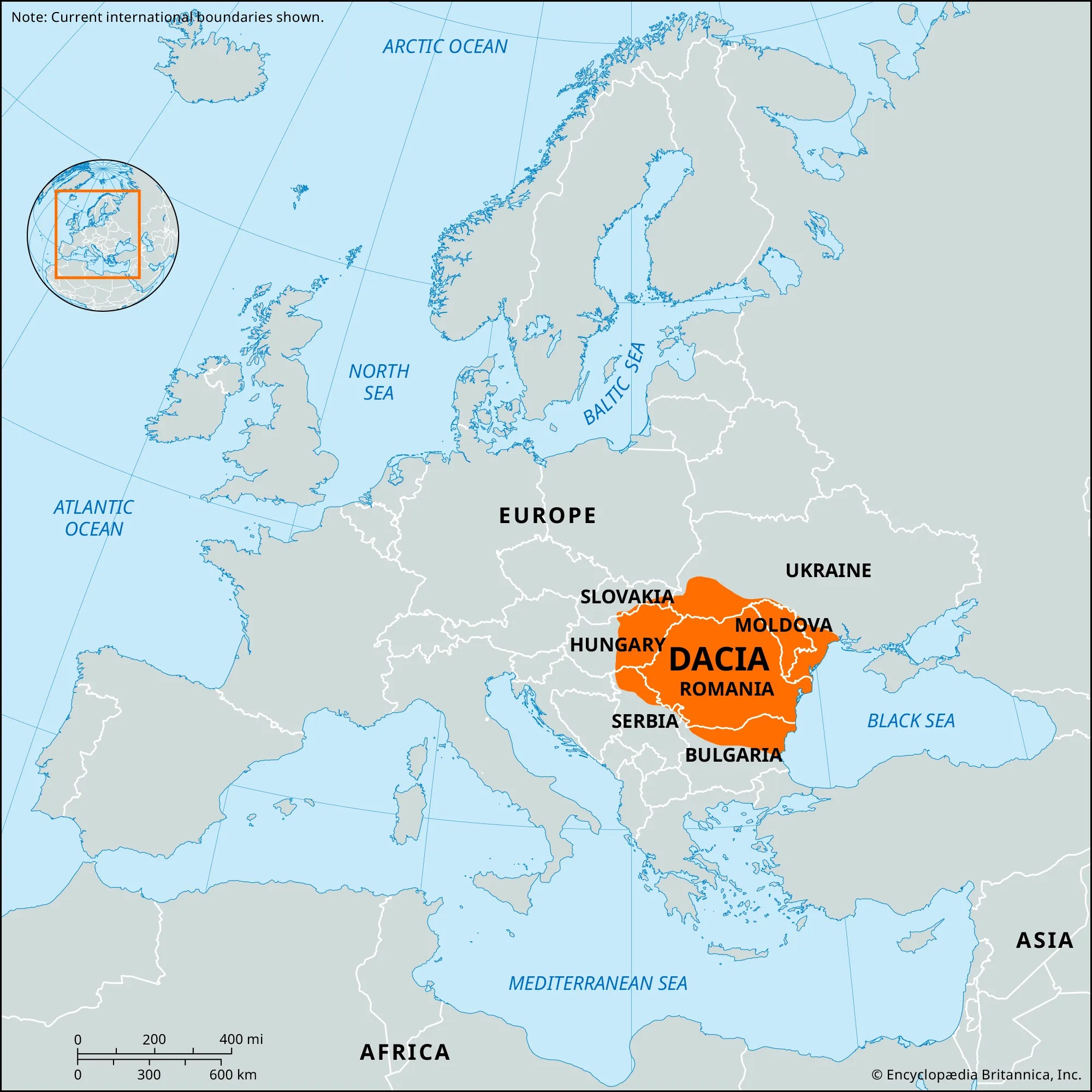 Locator map Dacia